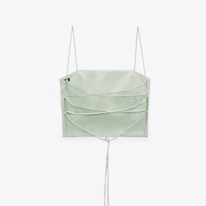 Zara Strappy Back Crop Top in Mint Green